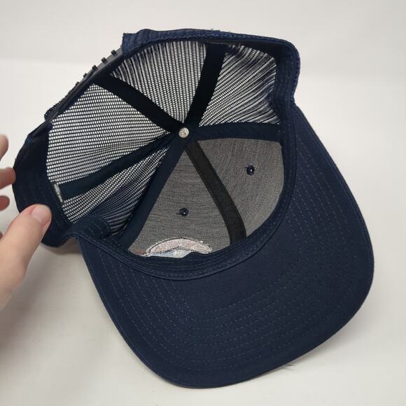 Richardson Snapback Trucker Hat Blue One Size Adjustable Mesh Back Embroidered - Picture 7 of 10